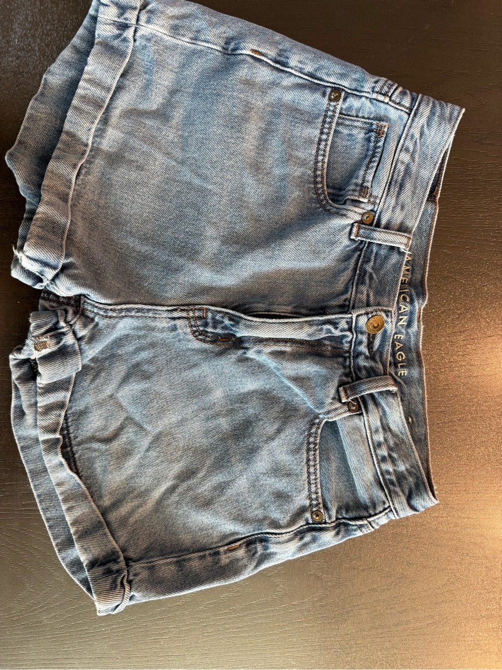 American Eagle Outfitters Light Blue Denim Cuffed Women's Shorts